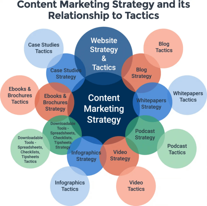 Infographic of content marketing tools and tactics