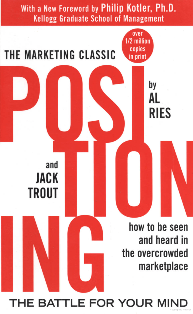 Book cover for marketing classic about positioning