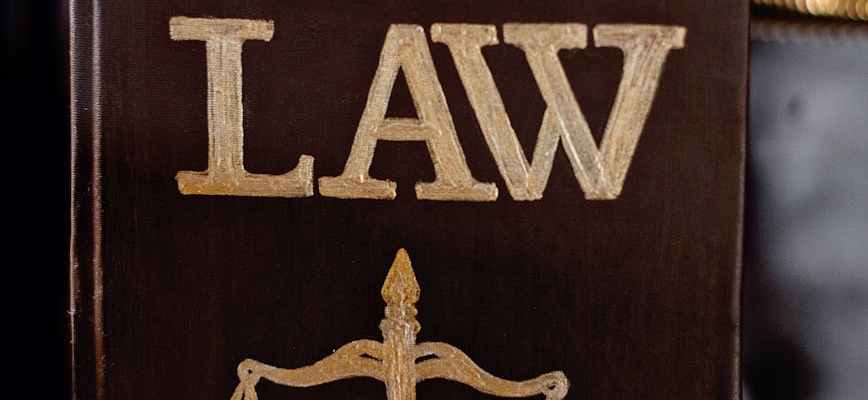 Close up shot of a law book